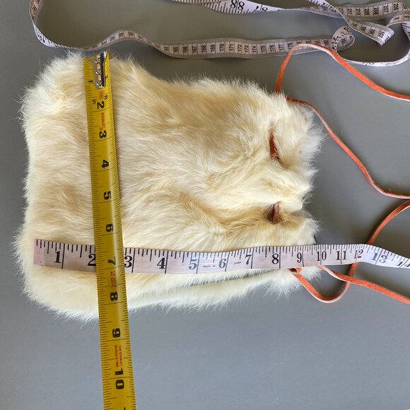 Handmade Genuine Rabbit Fur Drawstring Bucket Bag - Picture 13 of 14